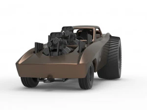 Pulling truck 2wd with Car shell Version 2 Scale 1 to 25 3D Print Model