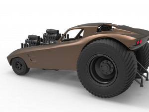 Pulling truck 2wd with Car shell Version 2 Scale 1 to 25 3D प्रिंट मॉडल