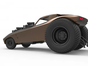 Pulling truck 2wd with Car shell Version 2 Scale 1 to 25 3D Print Model