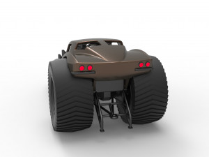 Pulling truck 2wd with Car shell Version 2 Scale 1 to 25 3D प्रिंट मॉडल