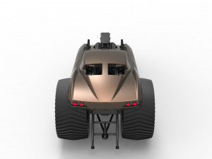 Pulling truck 2wd with Car shell Version 2 Scale 1 to 25 3D प्रिंट मॉडल