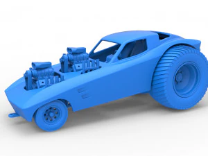 Pulling truck 2wd with Car shell Version 2 Scale 1 to 25 3D Print Model