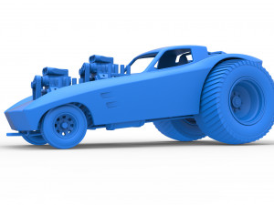Pulling truck 2wd with Car shell Version 2 Scale 1 to 25 3D प्रिंट मॉडल