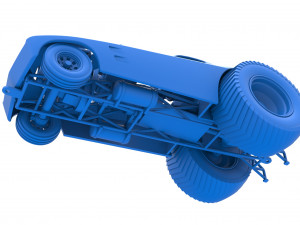 Pulling truck 2wd with Car shell Version 2 Scale 1 to 25 3D प्रिंट मॉडल