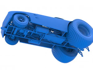 Pulling truck 2wd with Car shell Version 2 Scale 1 to 25 3D Print Model