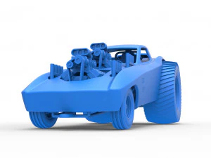 Pulling truck 2wd with Car shell Version 2 Scale 1 to 25 3D Print Model