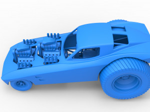 Pulling truck 2wd with Car shell Version 2 Scale 1 to 25 3D प्रिंट मॉडल