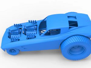 Pulling truck 2wd with Car shell Version 2 Scale 1 to 25 3D Print Model