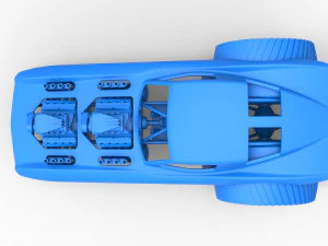 Pulling truck 2wd with Car shell Version 2 Scale 1 to 25 3D Print Model