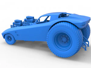 Pulling truck 2wd with Car shell Version 2 Scale 1 to 25 3D Print Model
