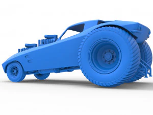 Pulling truck 2wd with Car shell Version 2 Scale 1 to 25 3D Print Model