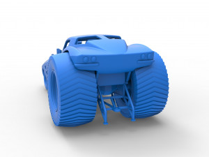 Pulling truck 2wd with Car shell Version 2 Scale 1 to 25 3D प्रिंट मॉडल