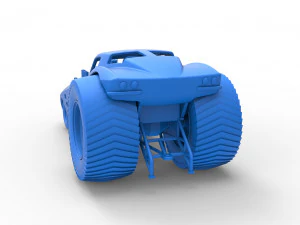 Pulling truck 2wd with Car shell Version 2 Scale 1 to 25 3D Print Model