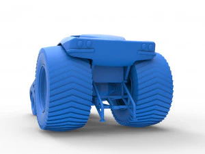 Pulling truck 2wd with Car shell Version 2 Scale 1 to 25 3D Print Model