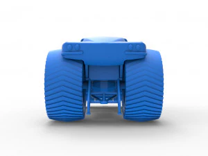 Pulling truck 2wd with Car shell Version 2 Scale 1 to 25 3D Print Model