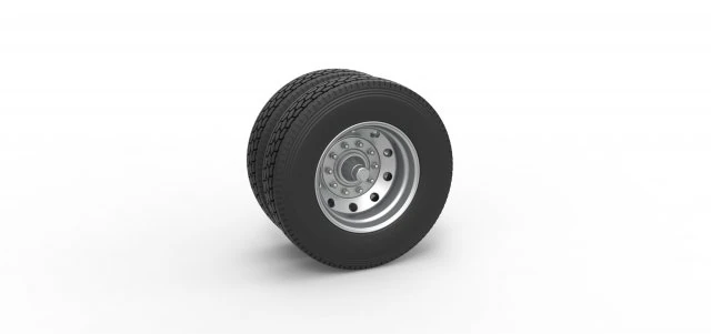 10 Hole double wheel of trailer Scale 1 to 25 3D Print Model .c4d .max .obj .3ds .fbx .stl .blend 
