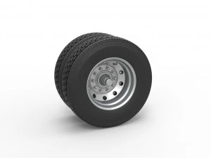 10 Hole double wheel of trailer Scale 1 to 25 3D Print Model