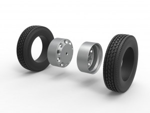 10 Hole double wheel of trailer Scale 1 to 25 Modelo de Impressão 3D