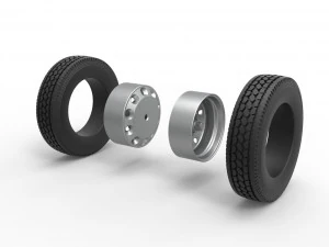 10 Hole double wheel of trailer Scale 1 to 25 3D Print Model