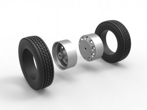 10 Hole double wheel of trailer Scale 1 to 25 Modelo de Impressão 3D