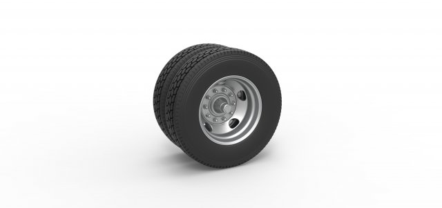 5 Hole double wheel of trailer Scale 1 to 25 Modelo de impresión 3D .c4d .max .obj .3ds .fbx .stl .blend 
