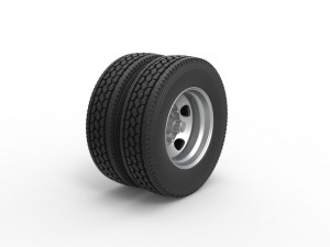 5 Hole double wheel of trailer Scale 1 to 25 Modelo de impresión 3D