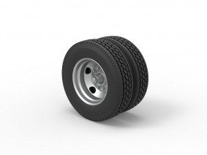 5 Hole double wheel of trailer Scale 1 to 25 Modelo de impresión 3D