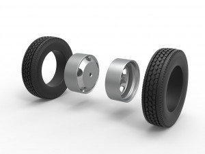 5 Hole double wheel of trailer Scale 1 to 25 Modelo de impresión 3D