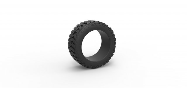 Offroad tire 111 Scale 1 to 25 3D Print Model .c4d .max .obj .3ds .fbx .stl .blend 