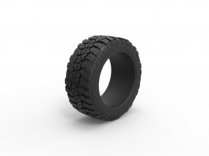 Offroad tire 111 Scale 1 to 25 3D Print Model