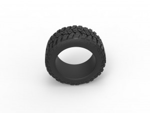Offroad tire 111 Scale 1 to 25 3D Print Model