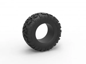 Offroad tire 114 Scale 1 to 25 3D Print Model