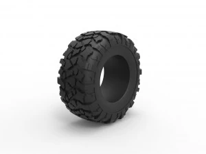 Offroad tire 114 Scale 1 to 25 3D Print Model