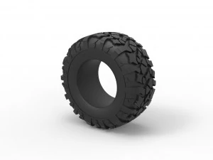 Offroad tire 114 Scale 1 to 25 3D Print Model