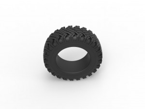 Offroad tire 116 Scale 1 to 25 Model Cetak 3D