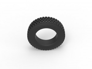 Semi truck tire 7 Scale 1 to 25 Model Cetak 3D
