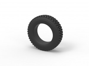 Semi truck tire 7 Scale 1 to 25 Model Cetak 3D