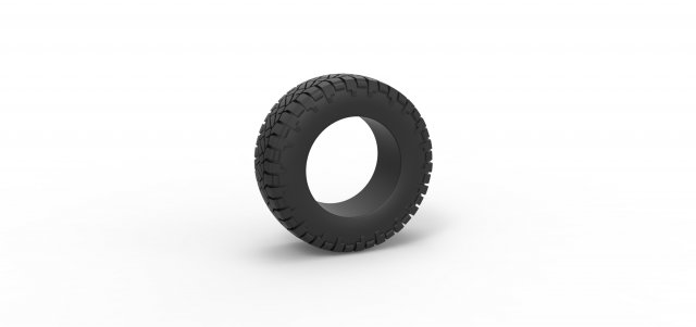 Offroad tire 117 Scale 1 to 25 Modèles 3D en vedette .c4d .max .obj .3ds .fbx .stl .blend 