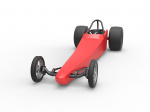 Dragster with Turbonique drag axle Scale 1 to 25 3D 프린트 모델