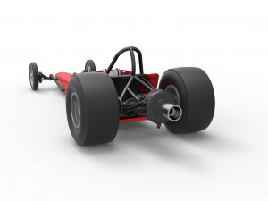 Dragster with Turbonique drag axle Scale 1 to 25 3D 프린트 모델
