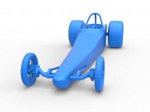 Dragster with Turbonique drag axle Scale 1 to 25 3D 프린트 모델