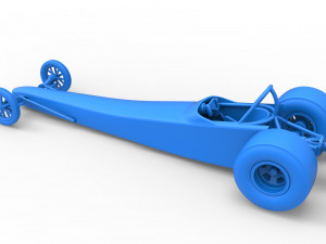 Dragster with Turbonique drag axle Scale 1 to 25 3D 프린트 모델