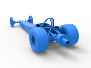 Dragster with Turbonique drag axle Scale 1 to 25 3D 프린트 모델