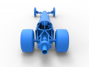 Dragster with Turbonique drag axle Scale 1 to 25 3D 프린트 모델