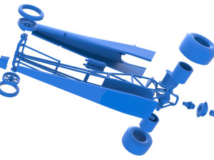 Dragster with Turbonique drag axle Scale 1 to 25 3D 프린트 모델