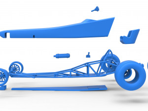 Dragster with Turbonique drag axle Scale 1 to 25 3D 프린트 모델