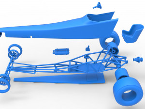 Dragster with Turbonique drag axle Scale 1 to 25 3D 프린트 모델