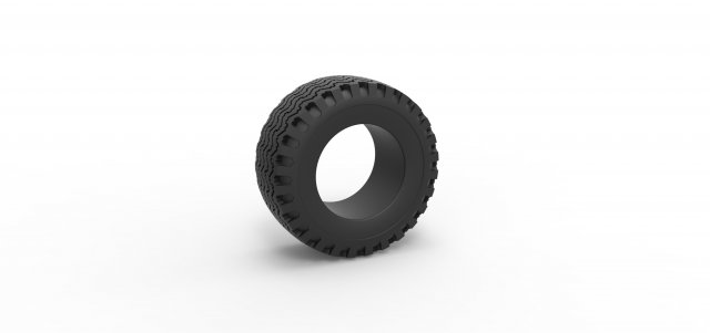 Offroad tire 119 Scale 1 to 25 3D प्रिंट मॉडल .c4d .max .obj .3ds .fbx .stl .blend 