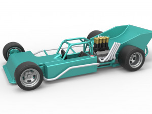 Supermodified rear engine race car Scale 1 to 25 Modelo de impresión 3D