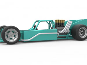 Supermodified rear engine race car Scale 1 to 25 3D Print Model